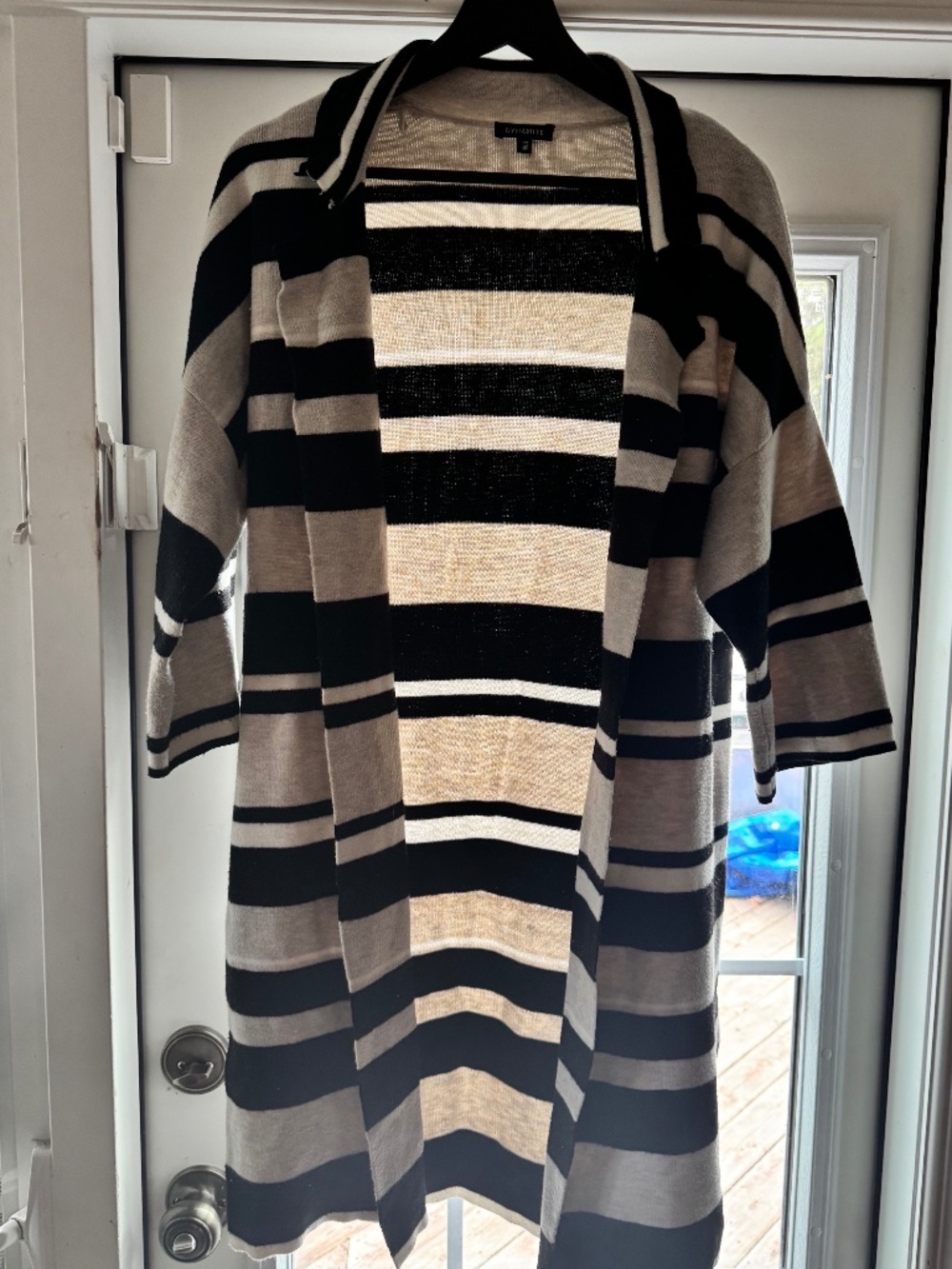 Black and Cream Striped cardigan